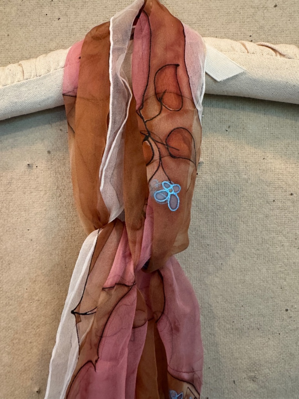 Handpainted SheerSilk Scarf from Hungary